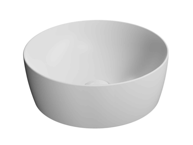 Раковина-чаша накладная круглая GSI NUBES 903909 400 мм х 400 мм, без отверстия под смеситель, без перелива, цвет Белый матовый