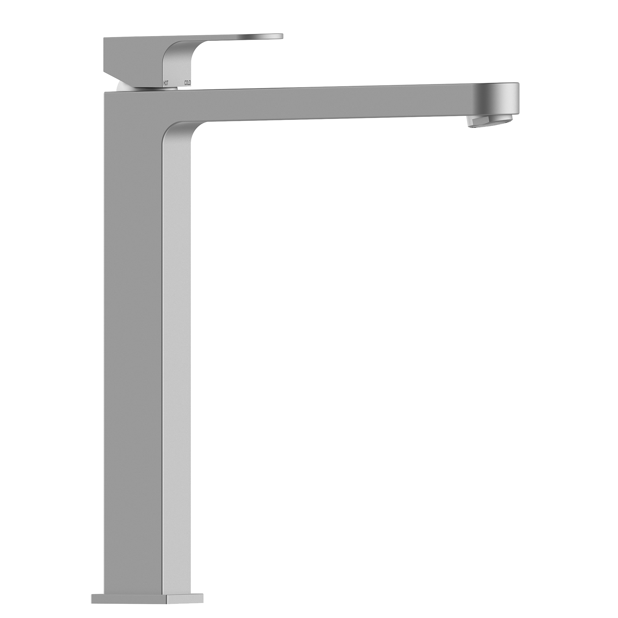 Высокий однорычажный смеситель для раковины BOSSINI GILLO Z00706.094 с донным клапаном, цвет Шлифованный никель