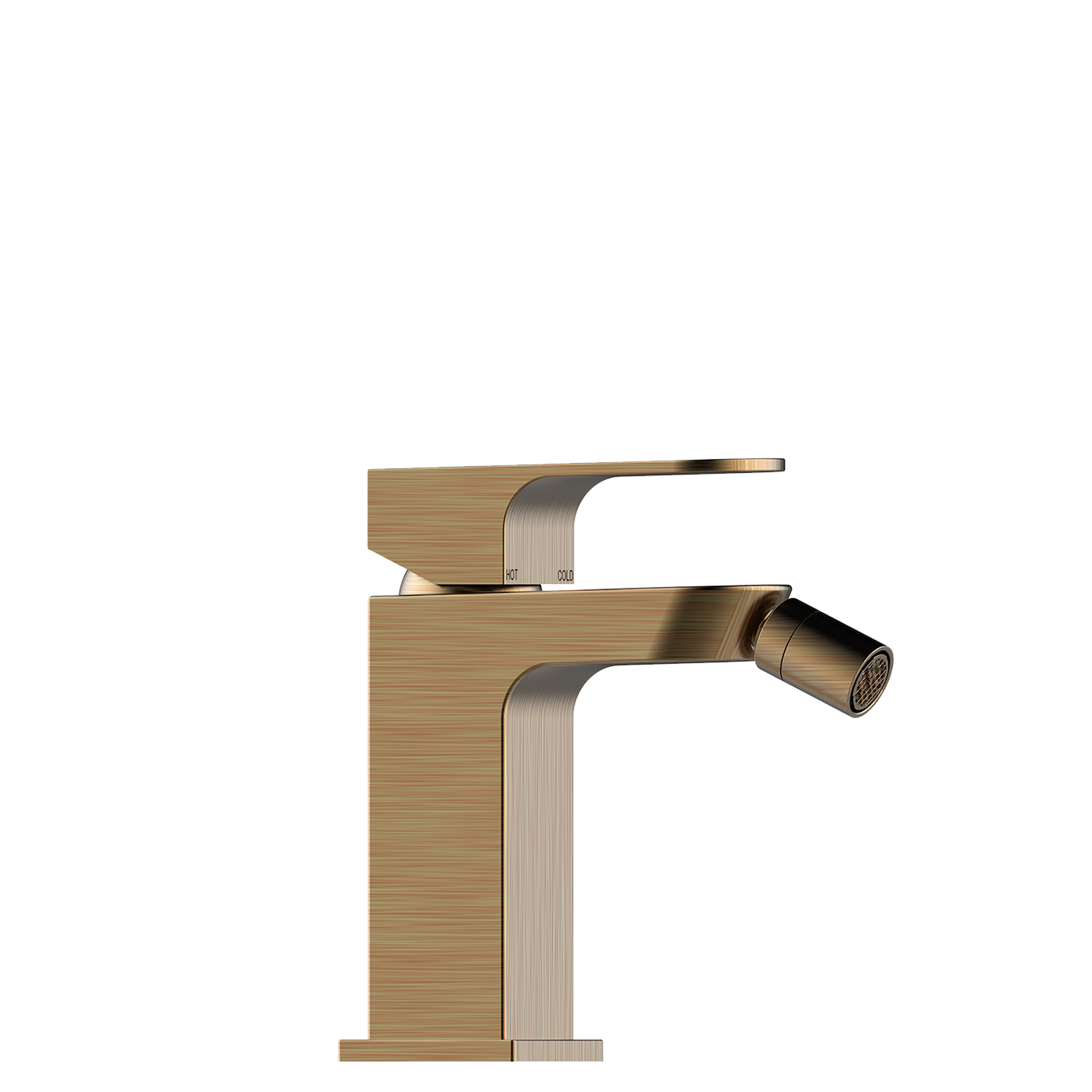 Однорычажный смеситель для биде BOSSINI GILLO Z00705.022 с донным клапаном, цвет Античная бронза