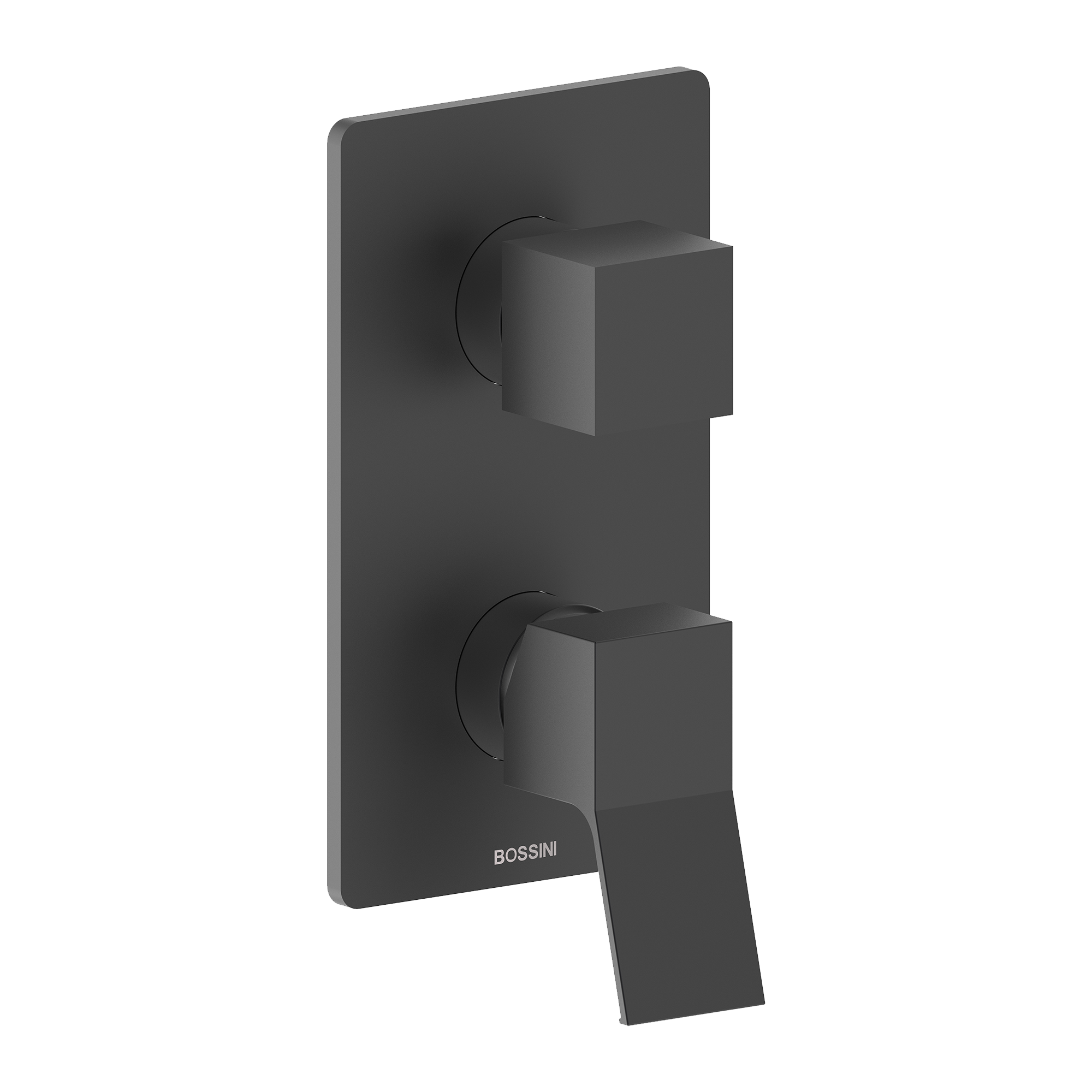 Внешняя часть однорычажного смесителя BOSSINI AKI Z00741.073 с дивертером на 2-5 выхода, цвет Чёрный матовый