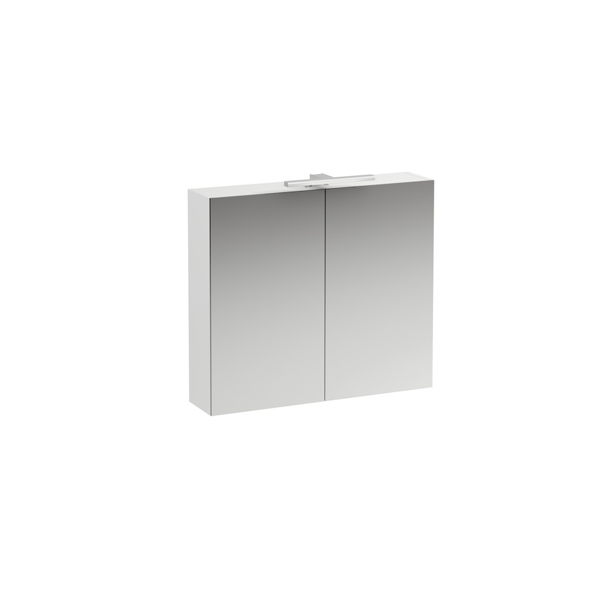 Зеркальный шкаф с подсветкой  Laufen Base   4.0280.2.110.260.1  80 см, белый матовый, 2 дверцы