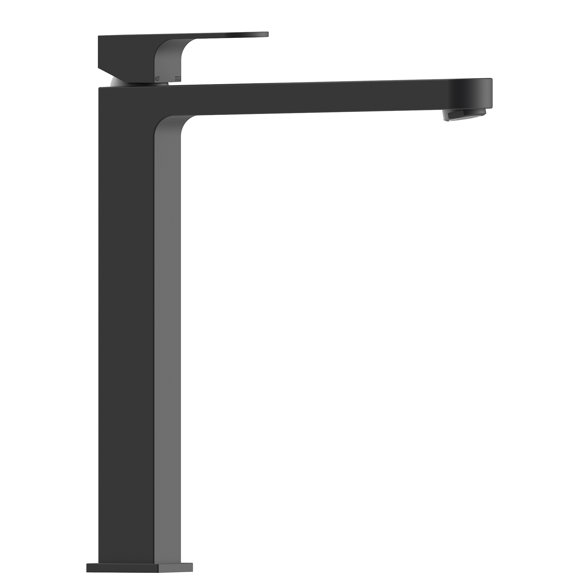 Высокий однорычажный смеситель для раковины BOSSINI GILLO Z00706.073 с донным клапаном, цвет Чёрный матовый