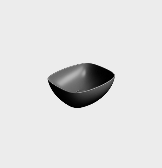 Раковина-чаша накладная GSI NUBES 978526 350 мм х 400 мм, без отверстия под смеситель, без перелива, цвет Чёрный матовый Ardesia