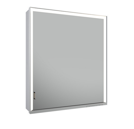 Правый зеркальный шкаф с подсветкой для настенного монтажа KEUCO Royal Lumos 14301 172101 165х650х735 мм, цвет Алюминий серебристый анодированный/Белый