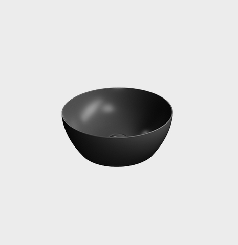 Раковина-чаша GSI PURA 885126 Ø420 мм, без перелива, без отверстия под смеситель, цвет Чёрный матовый Ardesia