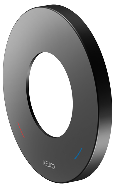 Настенная розетка круглая для однорычажного смесителя KEUCO 59551 370091 105 мм, чёрный матовый